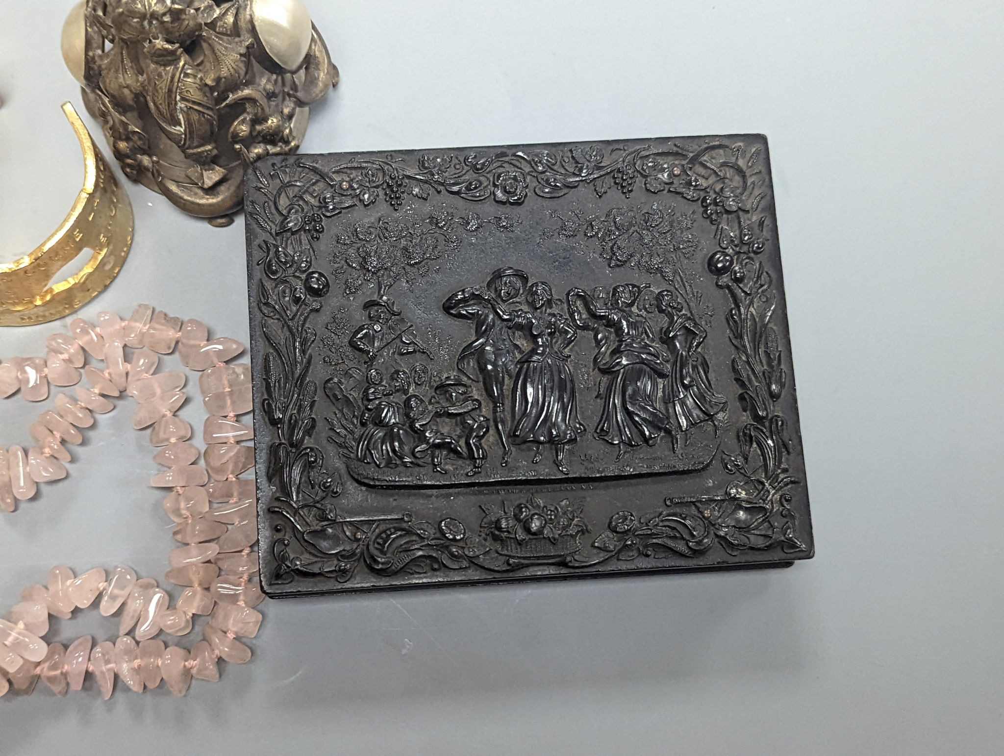 A group of costume jewellery, watches, miniatures etc.
